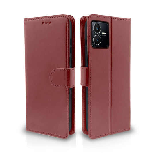 Pikkme Vivo Y22 Vintage Flip Cover | Brown