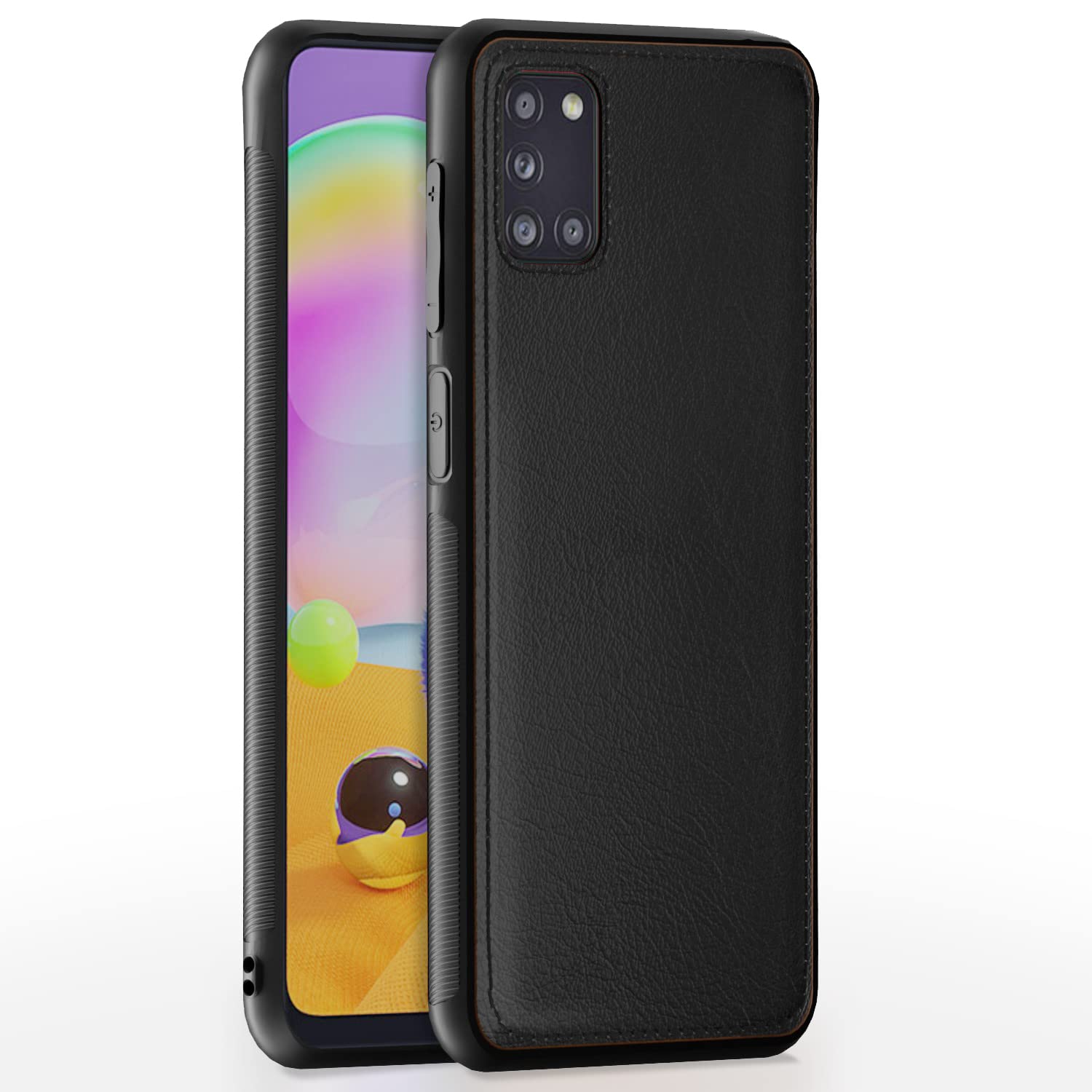 Pikkme Samsung Galaxy A31 Leather Back Cover | Black