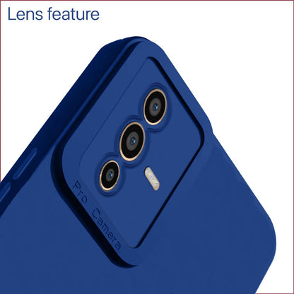 Pikkme Vivo V23 Pro 5G Soft Silicone Case with Camera Bumper Protection | Blue