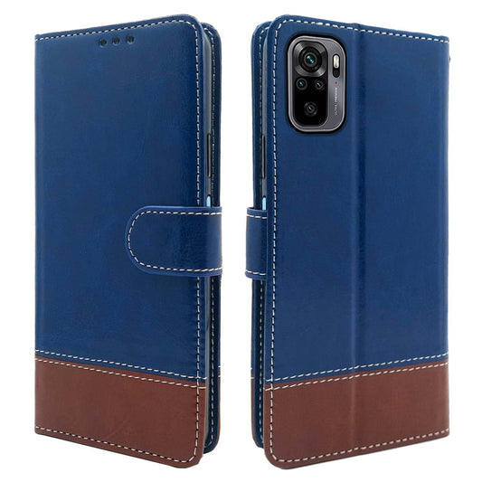 Pikkme Mi Redmi Note 10 / 10S / Note 11 SE  Constrast Flip Cover | Blue & Brown