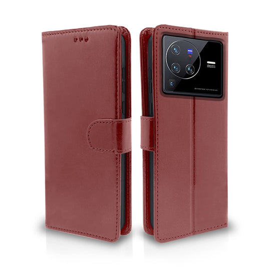 Pikkme Vivo X80 Pro Vintage Flip Cover | Brown