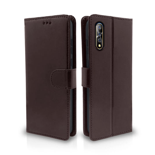 Pikkme Vivo S1 Vintage Flip Cover | Coffee