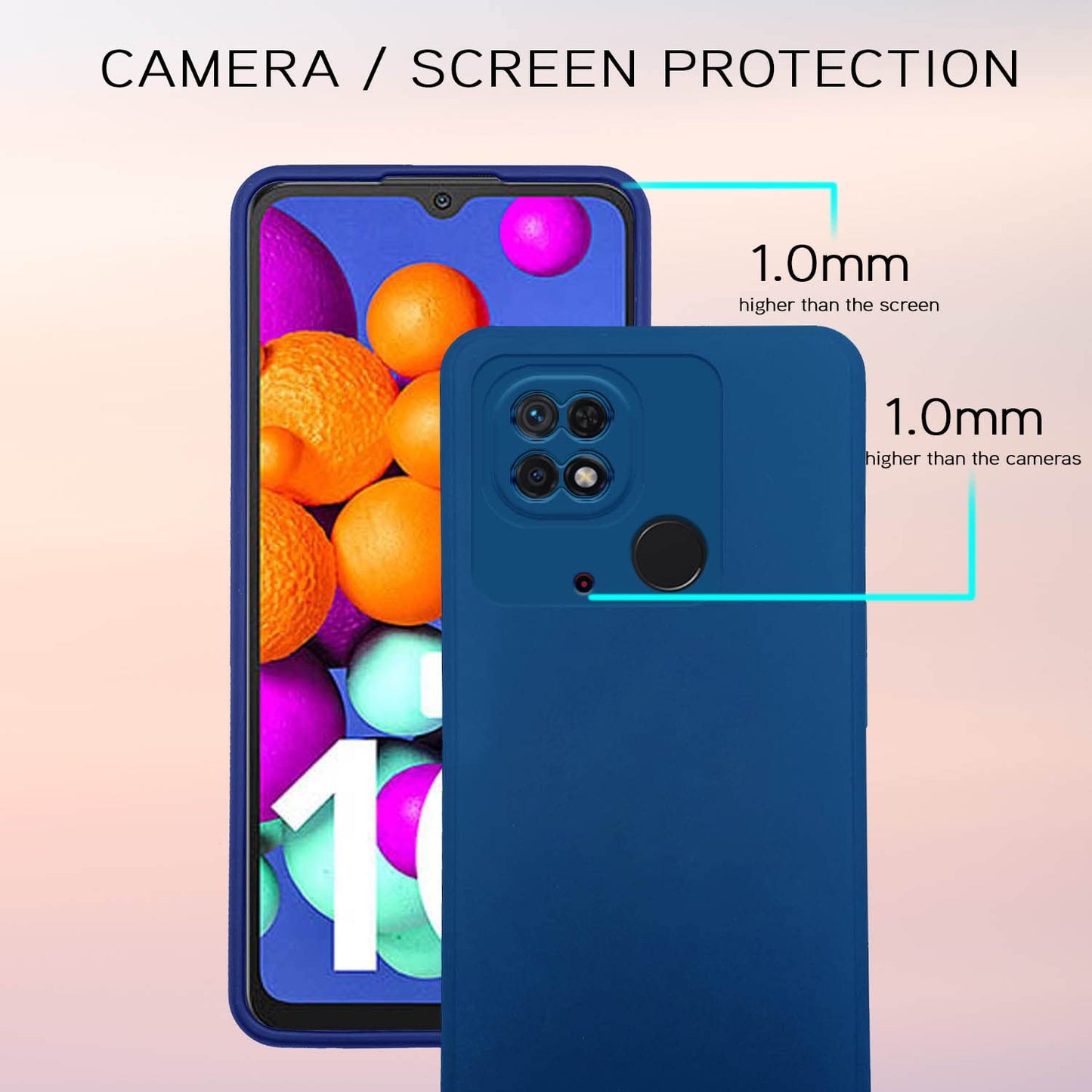 Pikkme Mi Redmi 10 / Redmi 10 Power  Soft Silicone Case with Camera Bumper Protection | Blue