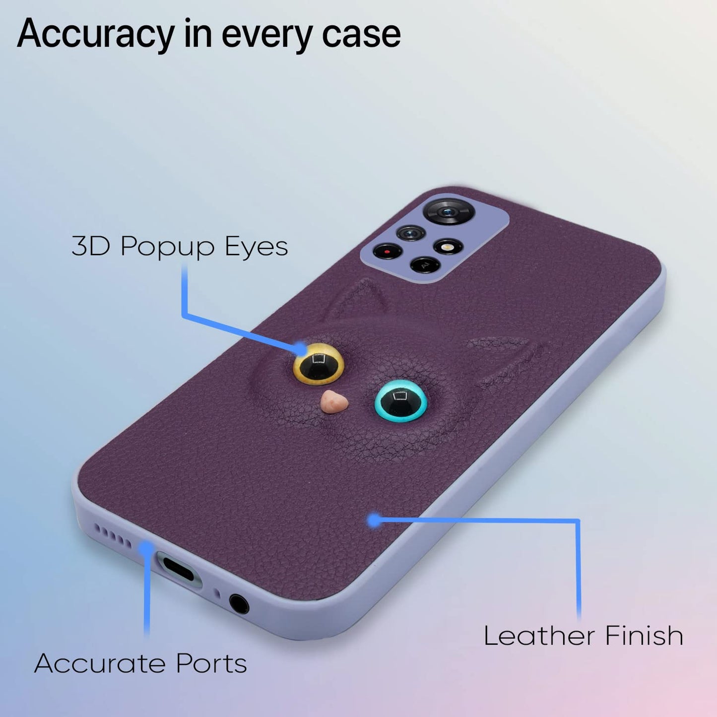 Pikkme Mi Redmi Note 11T 5G / Poco M4 Pro 5G Cat Case | Purple