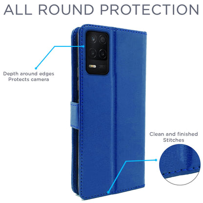 Pikkme Realme 9 5G / 8s 5G / 8 5G / Narzo 30 5G  Vintage Flip Cover | Blue