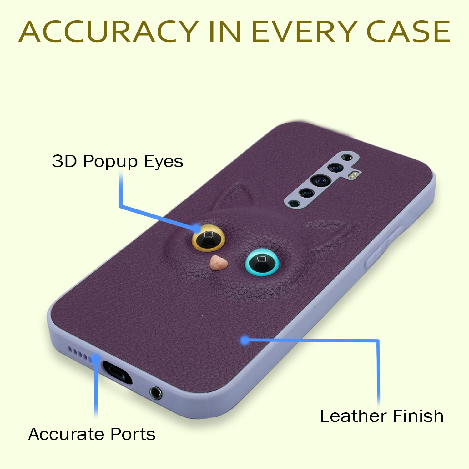 Pikkme Oppo Reno 2f / 2Z Cat Case | Purple