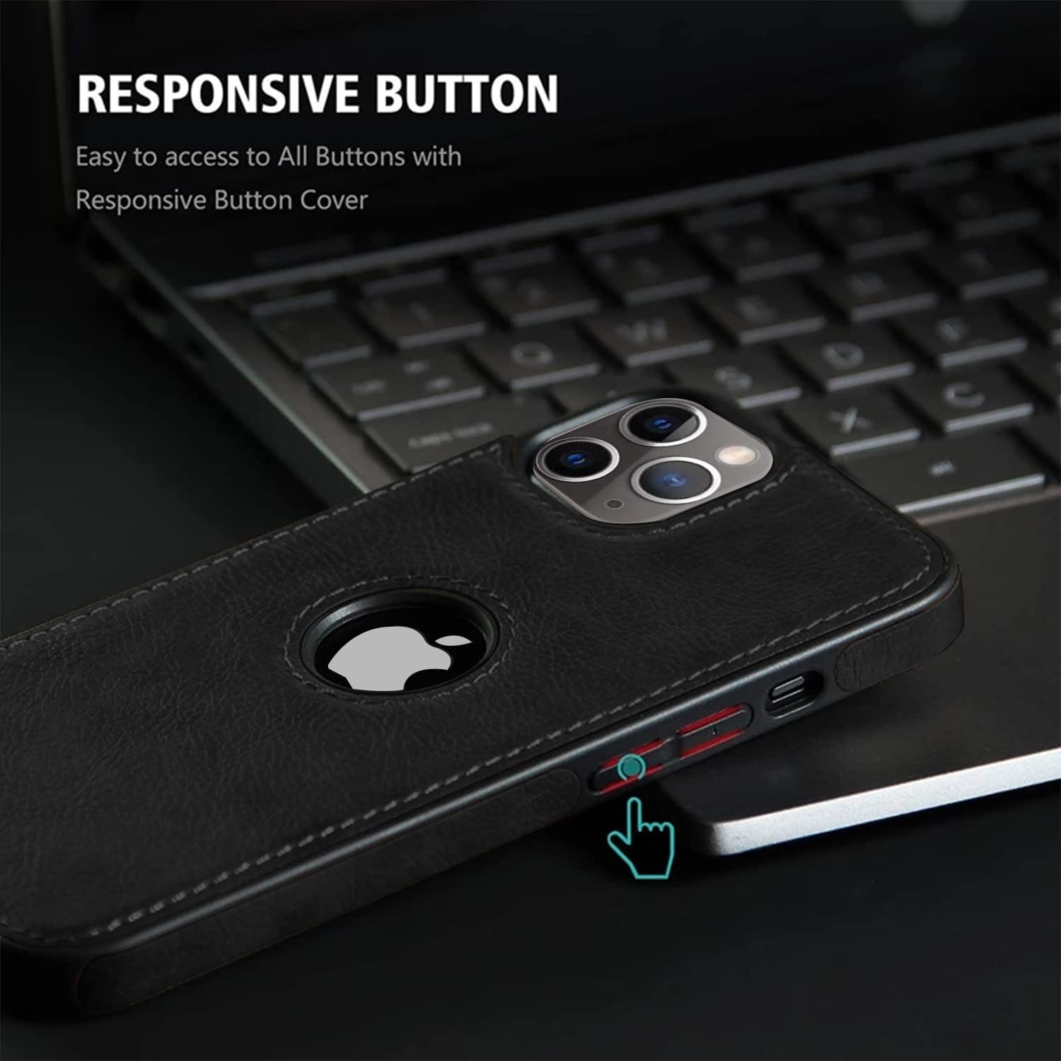 Pikkme iPhone 11 Pro Max Leather Back Cover | Black