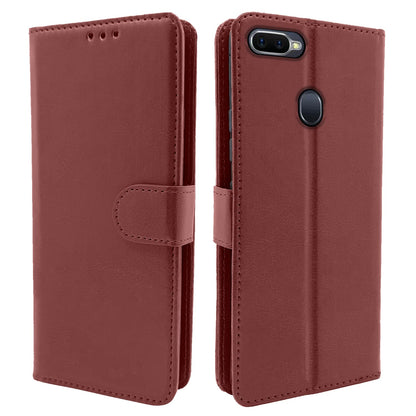 Pikkme Oppo F9 / F9 Pro / A5 / A5s /A7 / A11k /A12/ Realme 2 / 2 Pro / Realme U1 Vintage Flip Cover | Brown