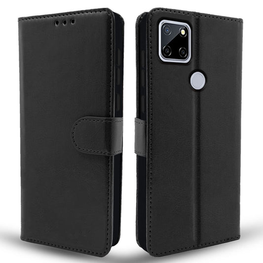 Pikkme Realme C12 / Realme Narzo 20 / Narzo 30A / Realme C25 Vintage Flip Cover | Black