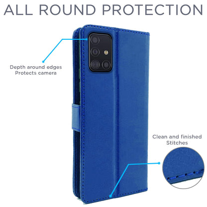 Pikkme Samsung Galaxy A51 Vintage Flip Cover | Blue