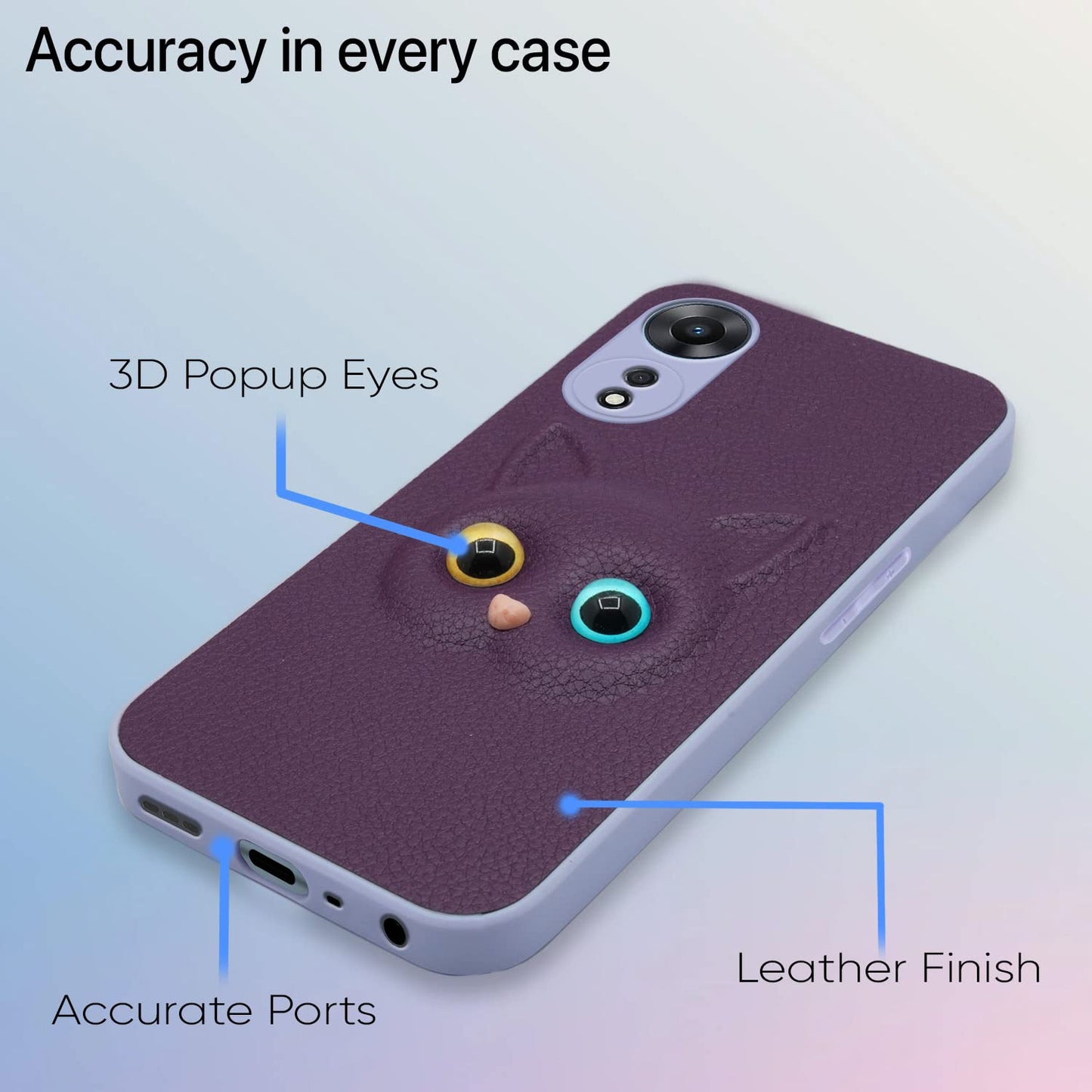 Pikkme Oppo A78 5G Kitty Back Cover (Purple)