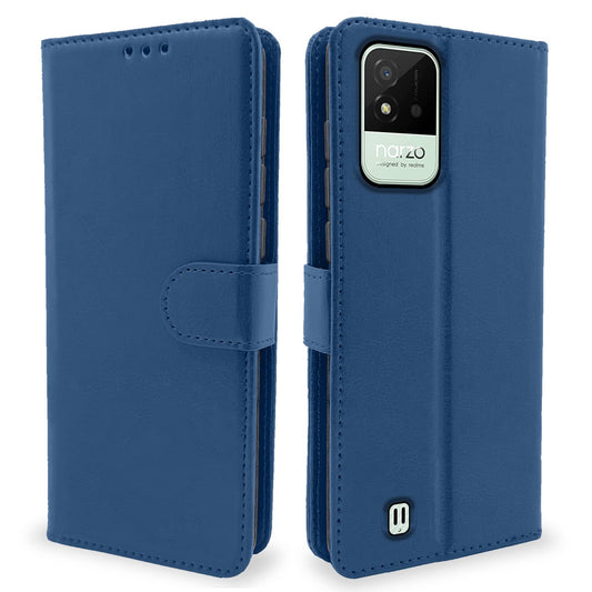 Pikkme Realme Narzo 50i Vintage Flip Cover | Blue