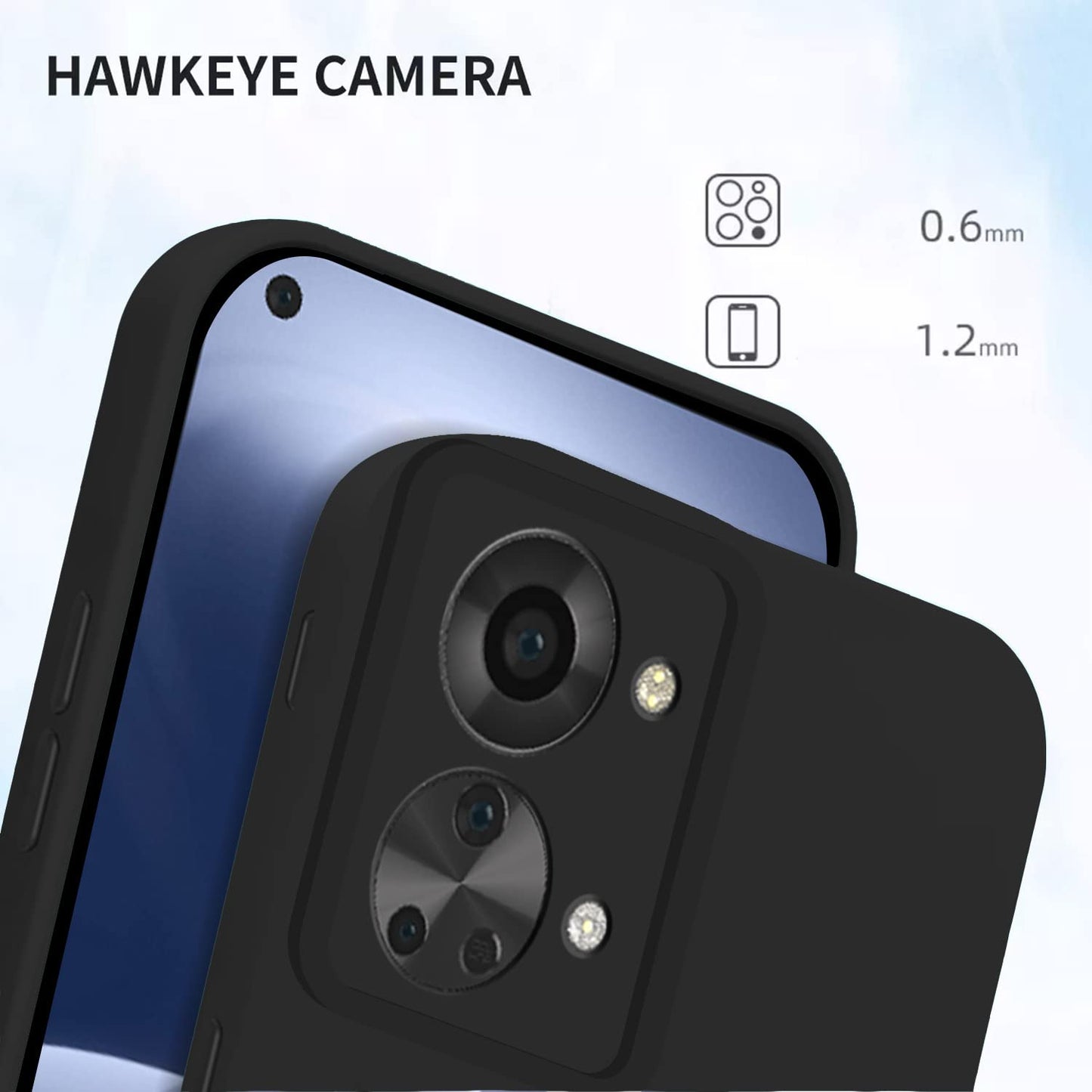 Pikkme OnePlus Nord 2T 5G Soft Silicone Case with Camera Bumper Protection | Black