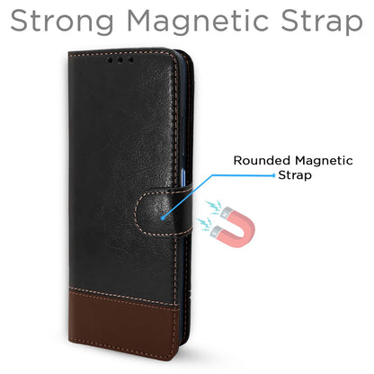 Pikkme Moto G54 5G Contrast Flip Cover (Black)