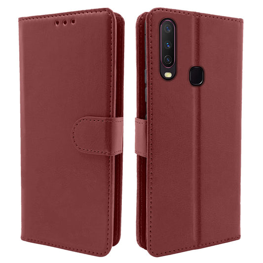 Pikkme Vivo Y12 / Y15 / Y17 / U10 Vintage Flip Cover | Brown