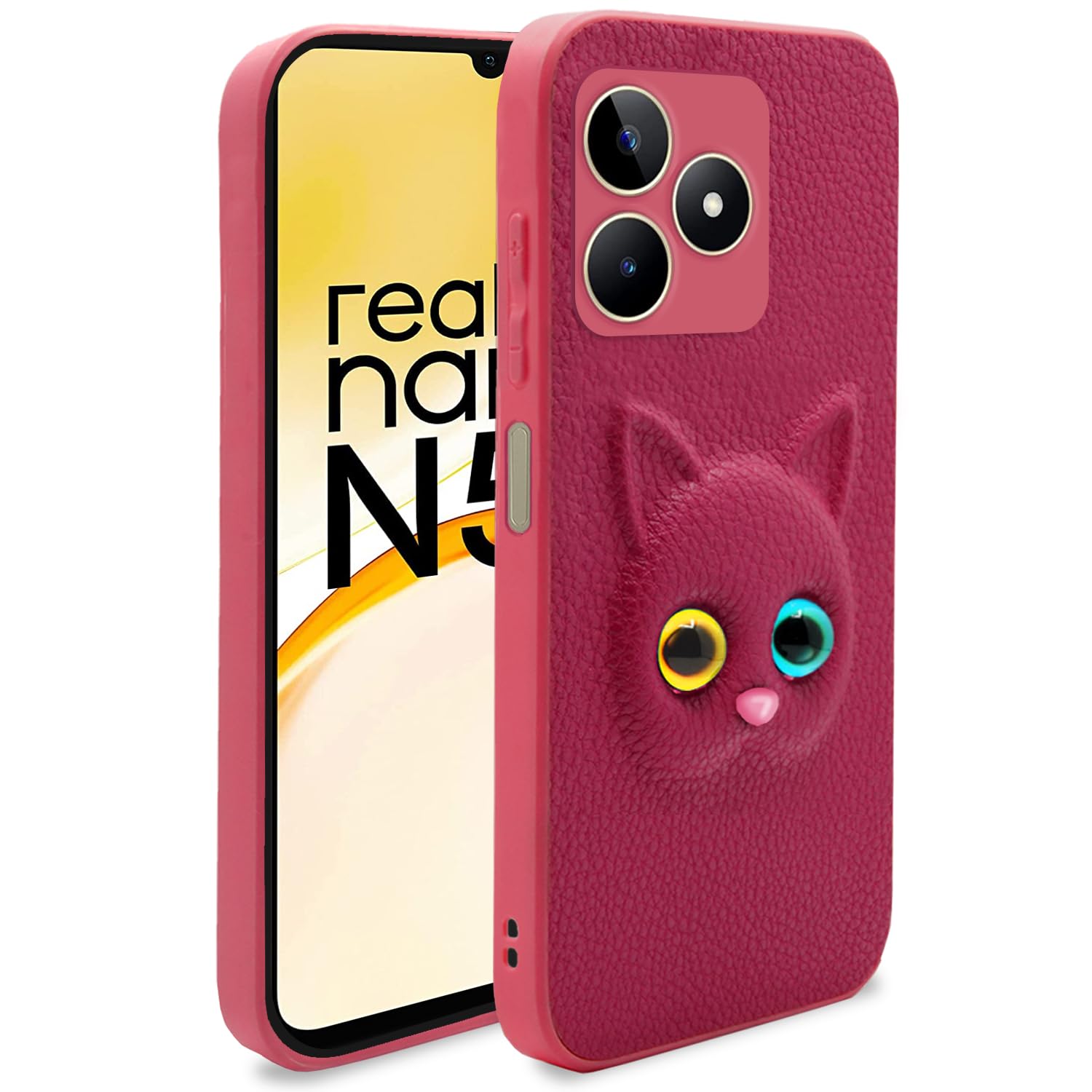 Pikkme Realme Narzo N53 5G Kitty Back Cover (Pink)