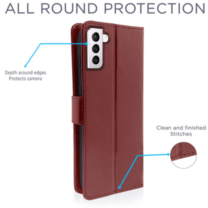 Pikkme Samsung Galaxy S21 FE 5G Vintage Flip Cover | Brown