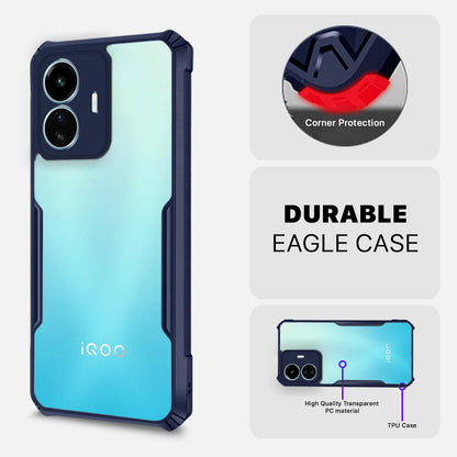 Pikkme iQOO Z6 Lite 5G Back Cover Crystal Clear Transparent Back Eagle Case (blue)