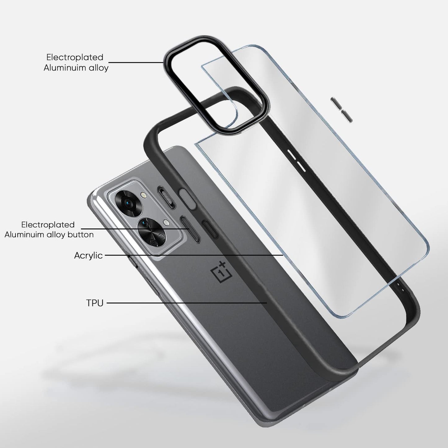 Pikkme OnePlus Nord 2T 5G Chrome Ring Back Case