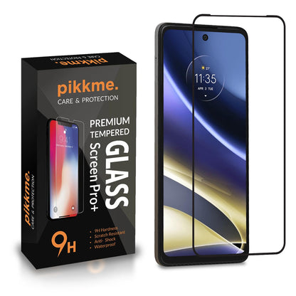 Pikkme Moto G51 Tempered Glass Screen Protector Edge To Edge Coverage With Easy Installation Kit