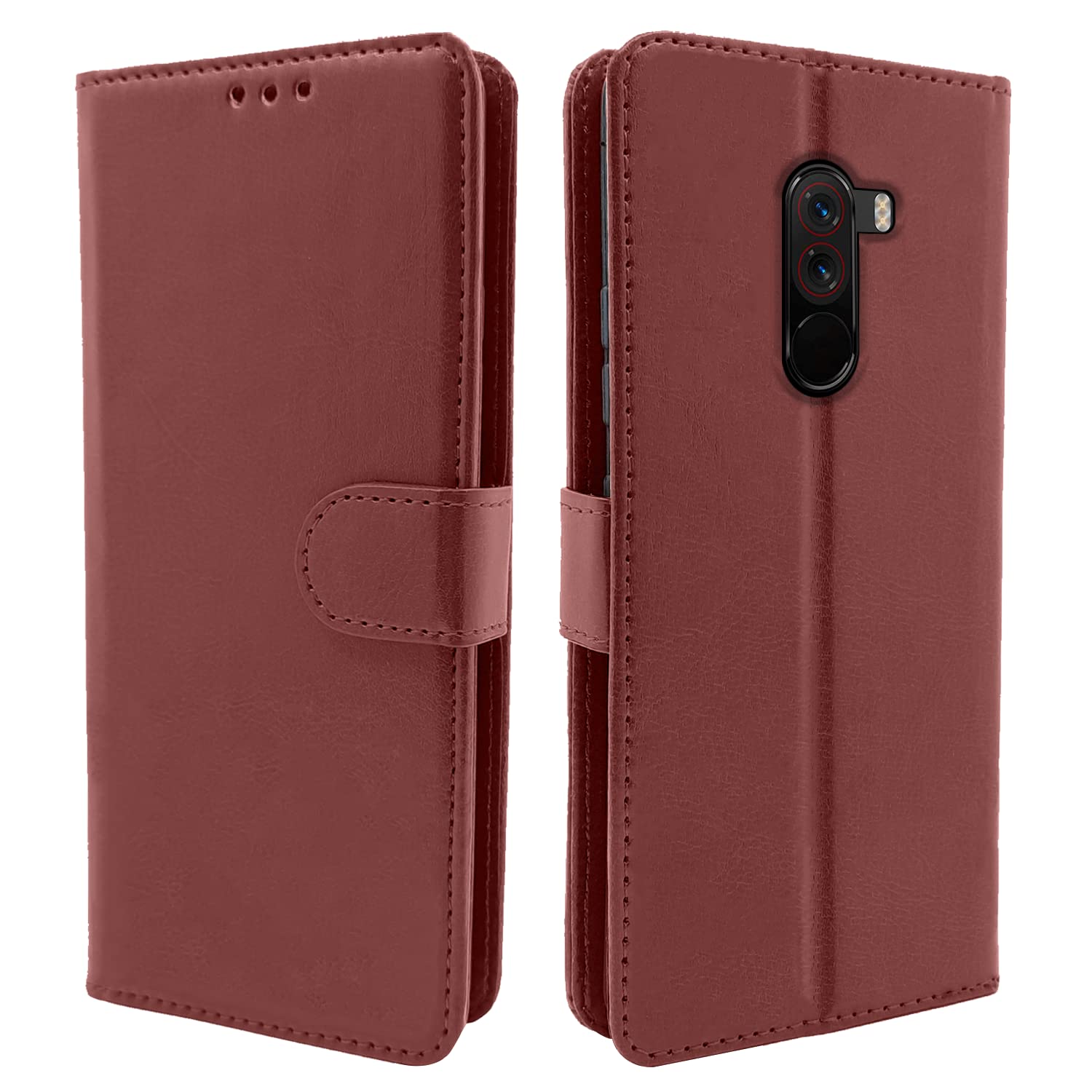 Pikkme Mi Poco F1 Vintage Flip Cover | Brown