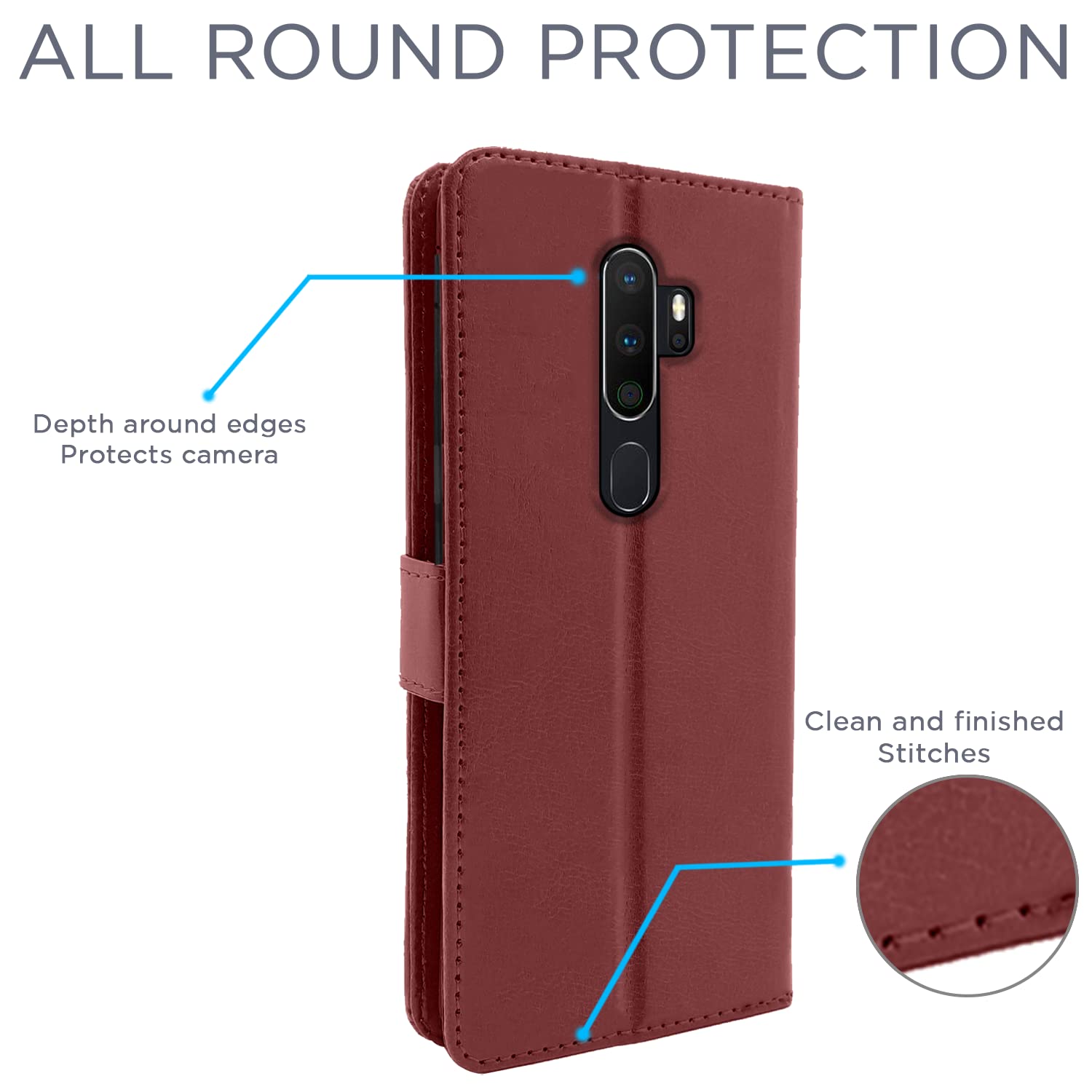 Pikkme Oppo A5 2020 / A9 2020 Vintage Flip Cover | Brown