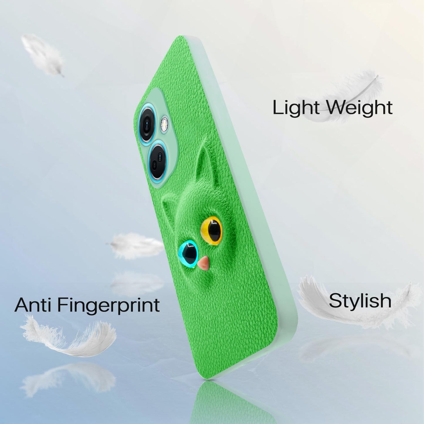 Pikkme OnePlus Nord Ce 3 5G Kitty Back Cover (Green)