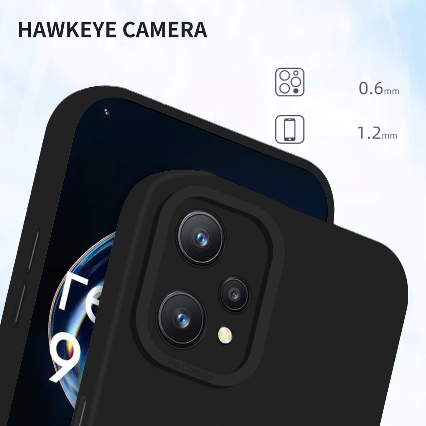 Pikkme Realme 9 4G / Realme 9 Pro Plus 5G Soft Silicone Case with Camera Bumper Protection | Black