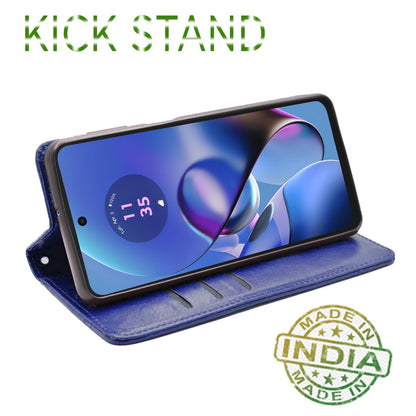 Pikkme Moto G54 5G Magnet Flip Cover (Blue)