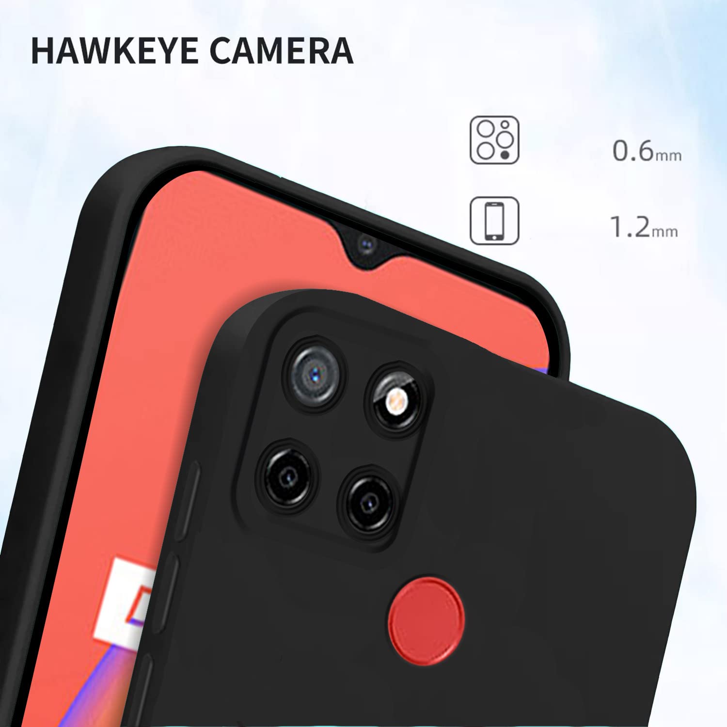 Pikkme Realme C12 / Realme Narzo 20 / Narzo 30A / Realme C25 Soft Silicone Case with Camera Bumper Protection | Black