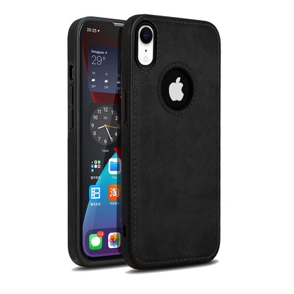 Pikkme iPhone XR Leather Back Cover | Black