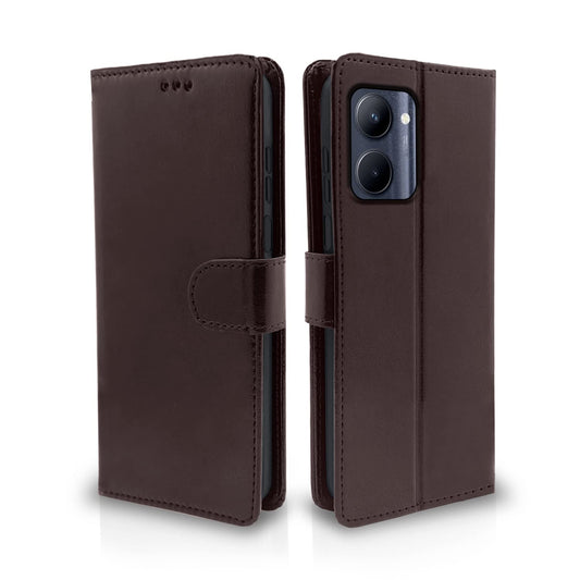 Pikkme Realme C33 Vintage Flip Cover | Coffee