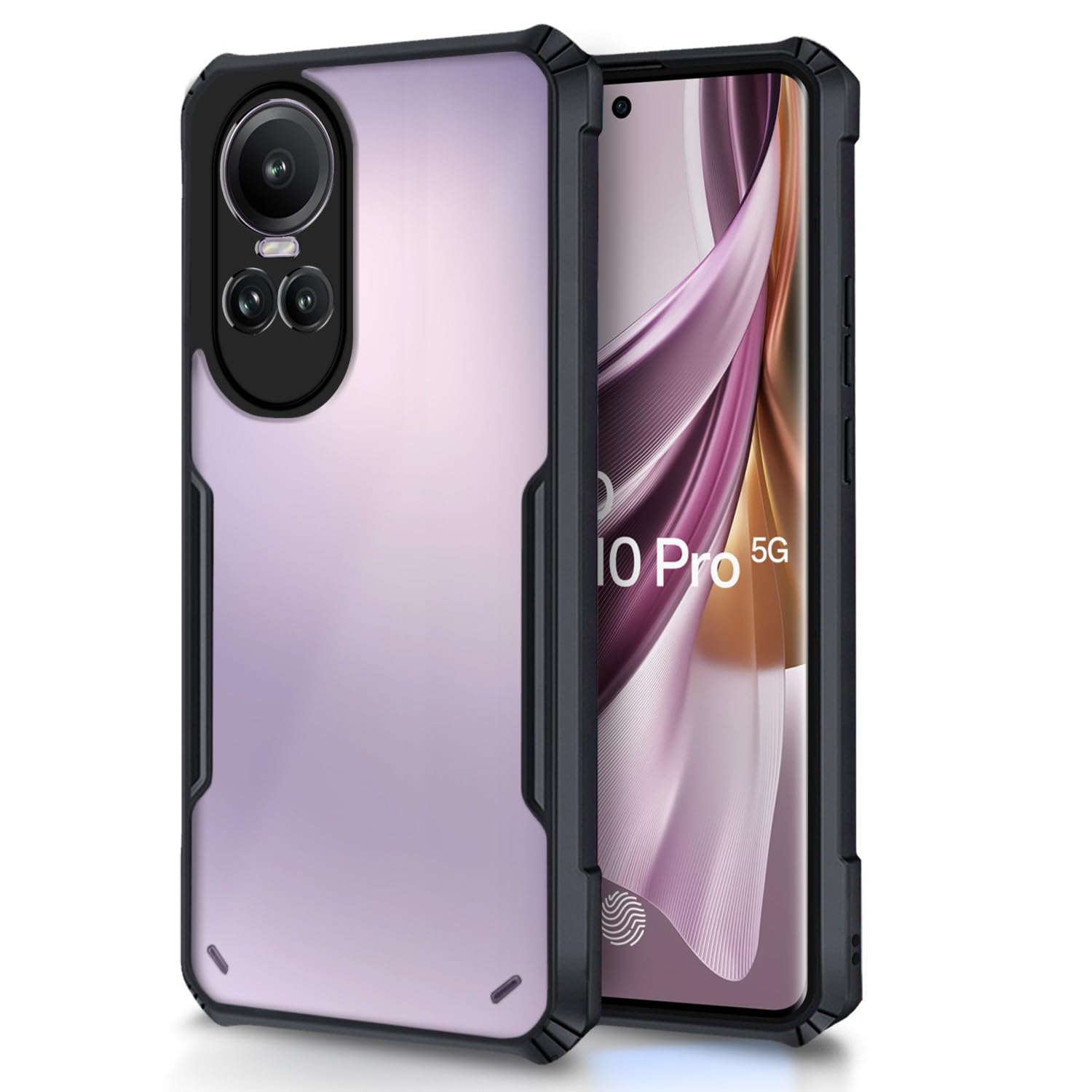 Pikkme Oppo Reno 10 Pro 5G Back Cover Crystal Clear Transparent Back Eagle Case (black)