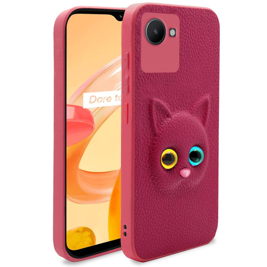 Pikkme Realme C30 Kitty Back Cover (Pink)