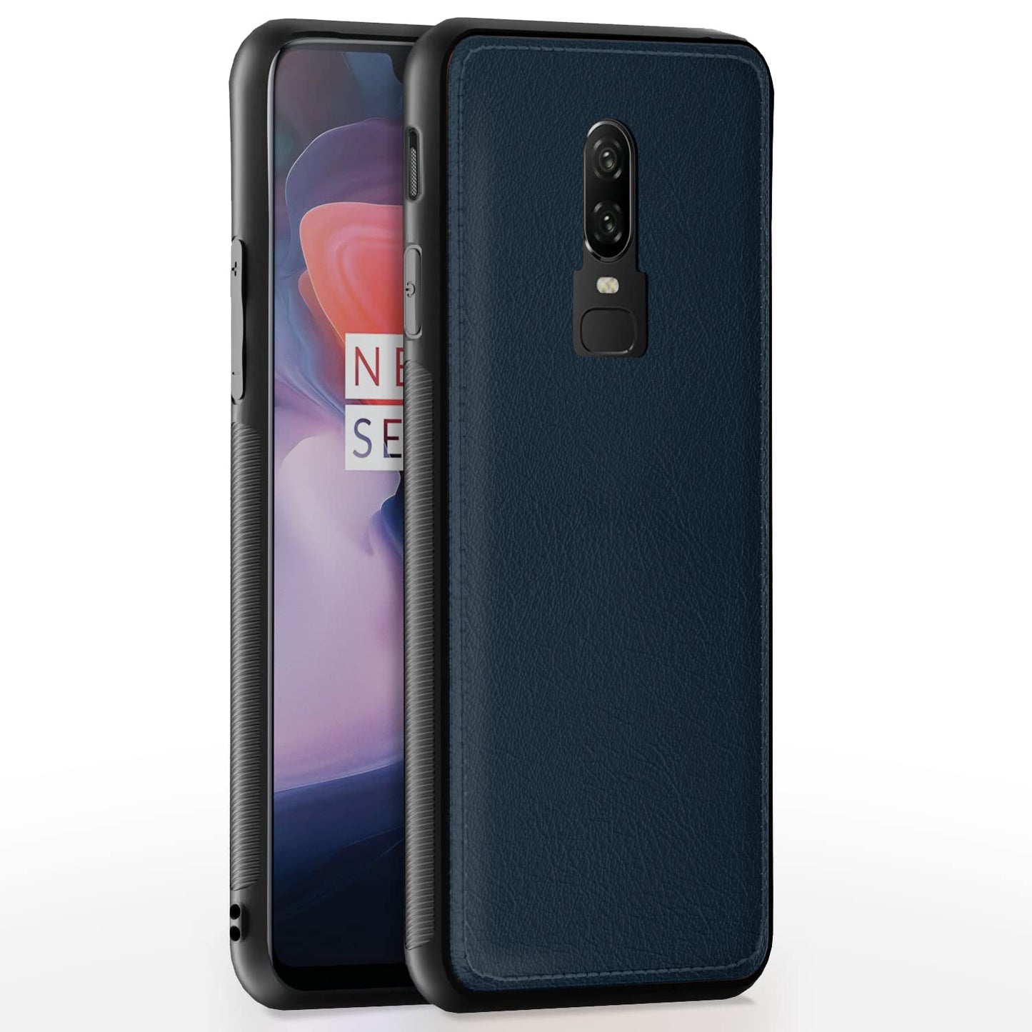 Pikkme OnePlus 6 Leather Back Cover | Blue