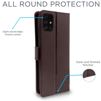 Pikkme Samsung Galaxy M51 Vintage Flip Cover | Coffee