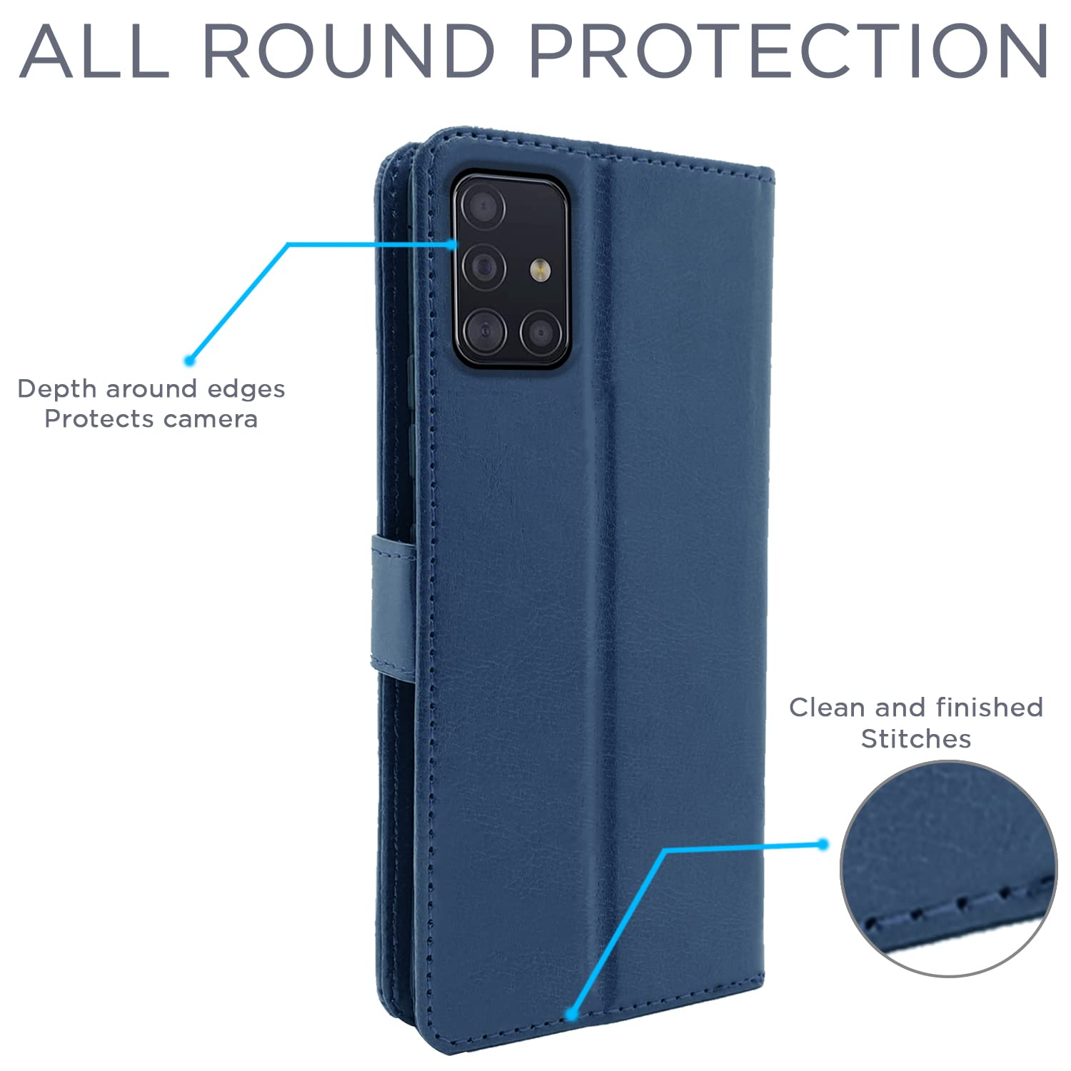 Pikkme Samsung Galaxy M51 Vintage Flip Cover | Blue