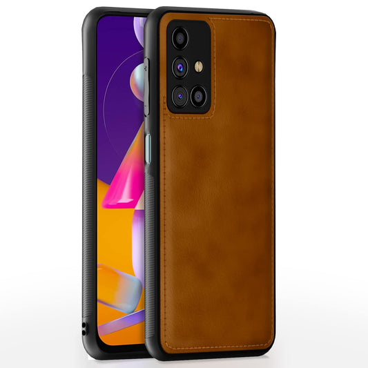 Pikkme Samsung Galaxy M31s Leather Back Cover | Brown