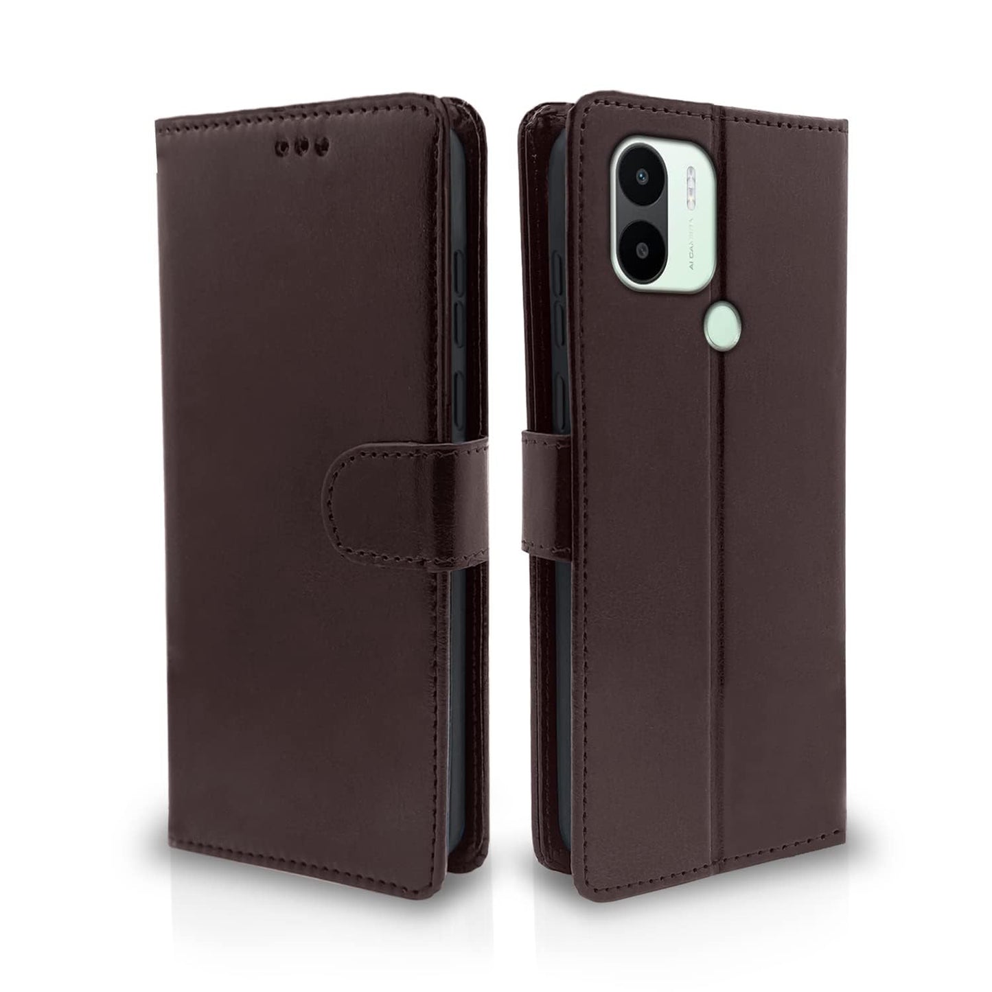 Pikkme Redmi A1 Plus Vintage Flip Cover | Coffee