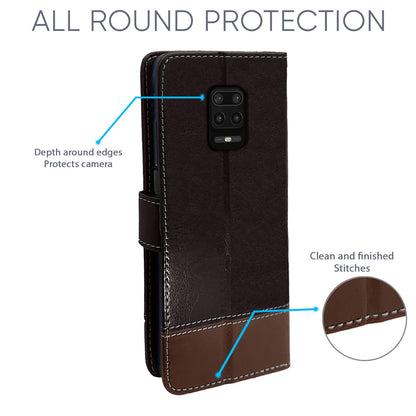 Pikkme Mi Redmi Note 10 Lite/Redmi Note 9 Pro/Note 9 Pro Max  Constrast Flip Cover | Coffee & Brown