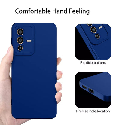 Pikkme Vivo V23 Pro 5G Soft Silicone Case with Camera Bumper Protection | Blue