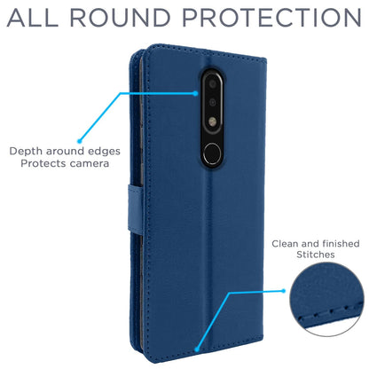 Pikkme Nokia 6.1 Plus / 6.1+ Vintage Flip Cover | Blue