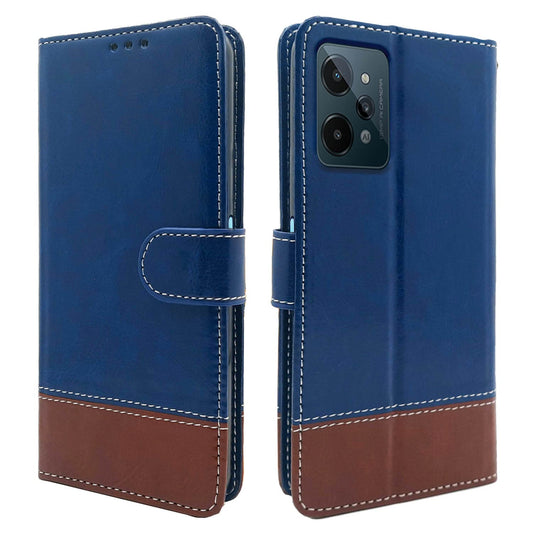 Pikkme Realme C31 Constrast Flip Cover | Blue & Brown