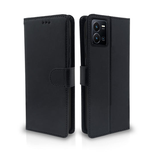 Pikkme Vivo Y35 Vintage Flip Cover | Black