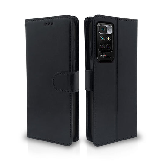 Pikkme Mi Redmi 10 Prime  Vintage Flip Cover | Black