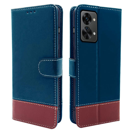 Pikkme OnePlus Nord 2T 5G Contrast Flip Cover | Blue & Brown