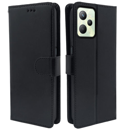 Pikkme Realme C35 Vintage Flip Cover | Black