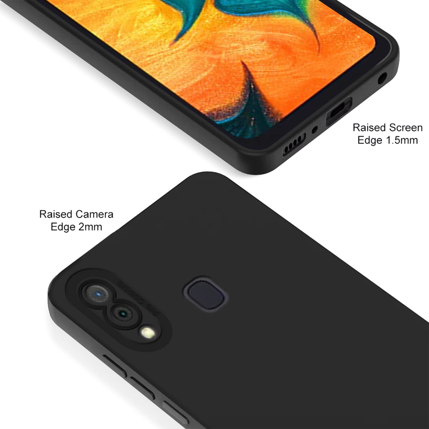 Pikkme Samsung Galaxy A20 / A30 / M10s Liquid Silicone Back Cover | Black