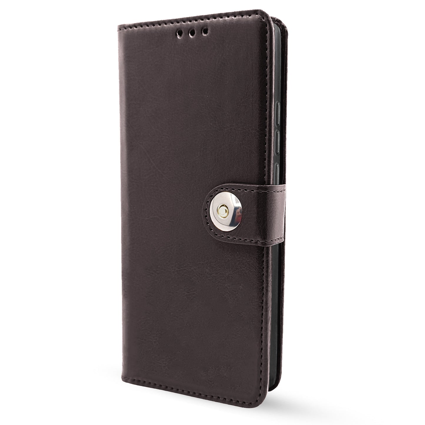 Pikkme Vivo V29E Button Flip Cover (Coffee)