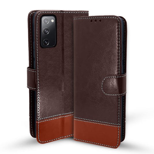 Pikkme Samsung Galaxy S20 FE / S20 FE 5G Constrast Flip Cover | Coffee & Brown